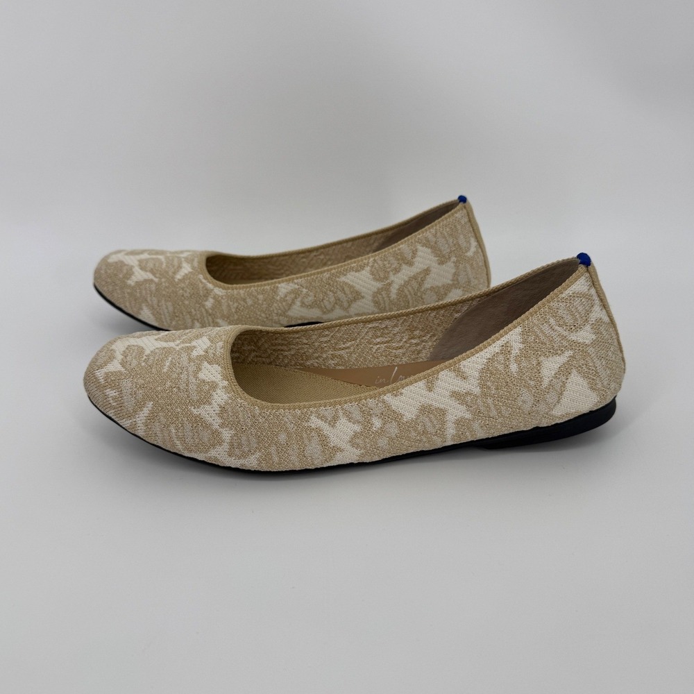 Rothy's Beige & Cream Jacquard Ballet Flats - Picture 5 of 11
